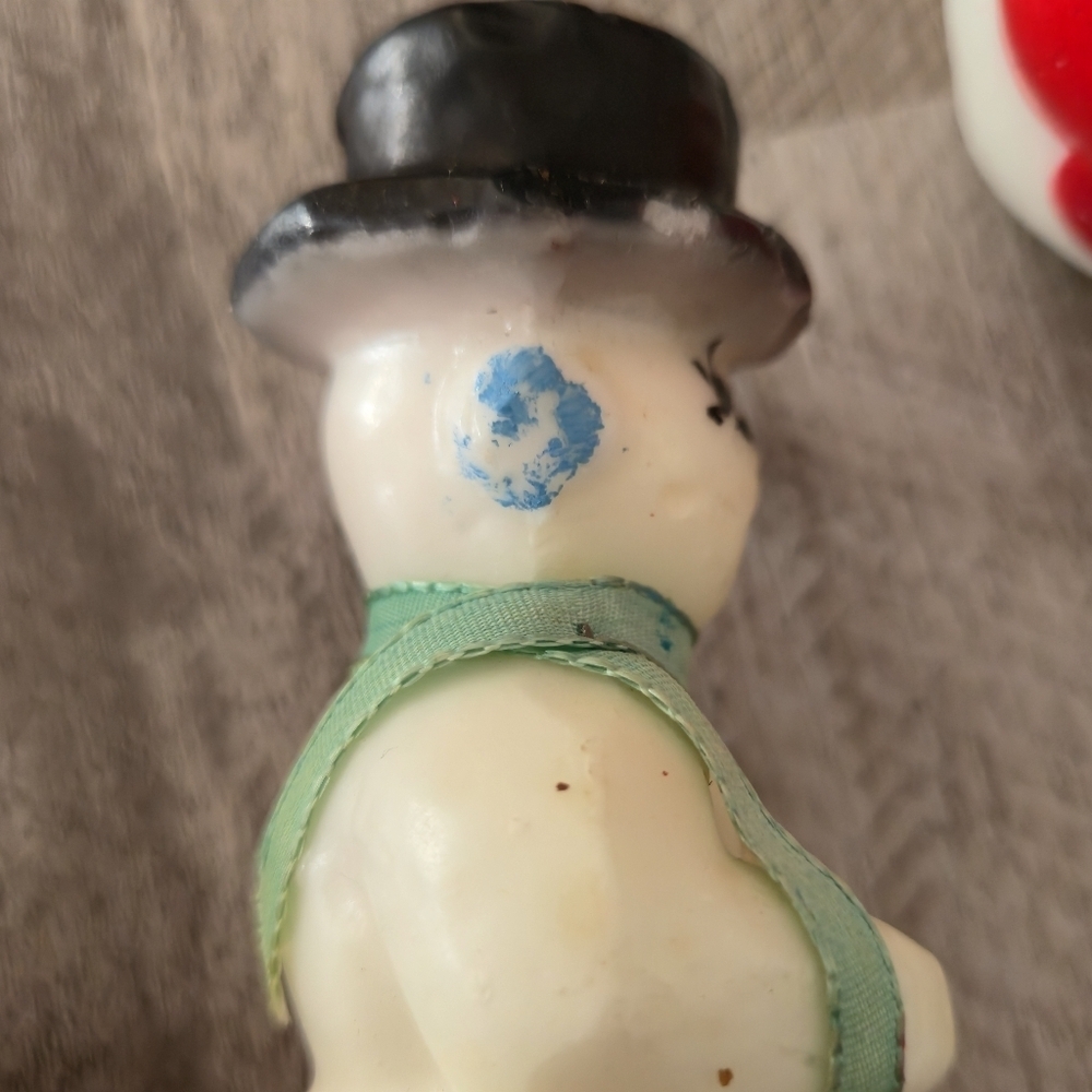 Vintage Christmas Candle Set Snowman Pair Holiday Decor Wax Figures - Picture 4 of 15